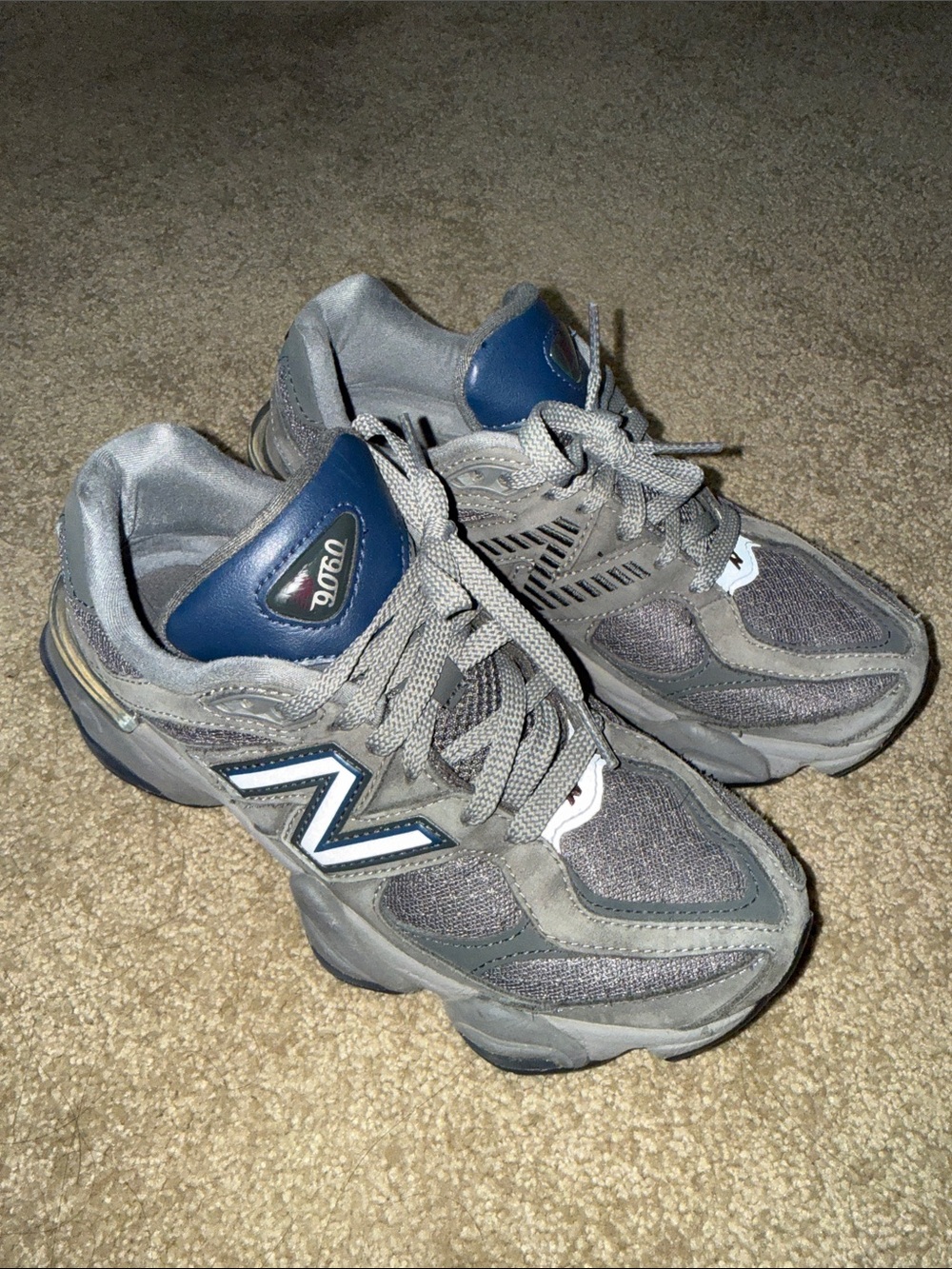 New Balance  Gray and Navy Athletic Sneakers 9060